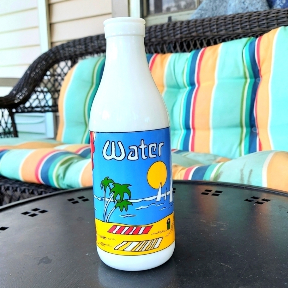 Carlton Milk Glass "Water" Bottle